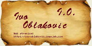 Ivo Oblaković vizit kartica